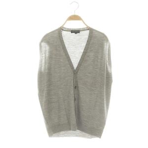 ウール前ボタンニットベスト Vネック L グレー /DF OS