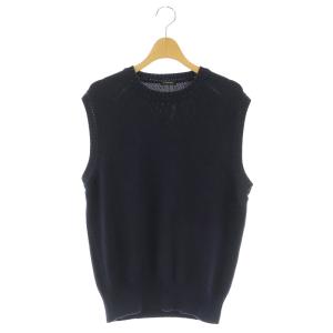 コットンニットベスト プルオーバー クルーネック 紺 ネイビー /MY OS
