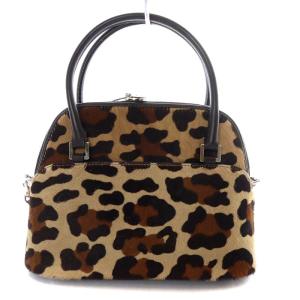 FOXEY マカロン 2way バッグ レオパード ハラコ ブラウン
