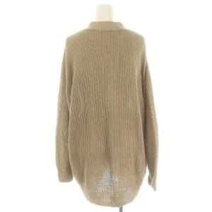 GALERIE VIE リネン Vネックカーディガン ニット 長袖 オーバーサイズ S モカベージュ