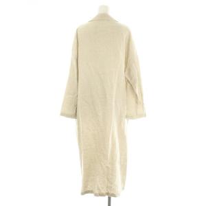 GALERIE VIE タグ付き 22SS バスケットリネン オープンカラーシャツワンピース 長袖 ロング丈 麻 36 M ベージュ