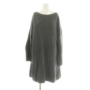 23AW ファインウールニットミニワンピース 膝丈 長袖 グレー /NR OS
