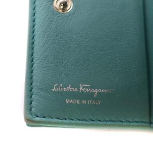 Salvatore Ferragamo ヴィヴァ ボウ VIVA BOW 財布 二つ折り レザー 水色 ブルー 220288 /YO18 OH
