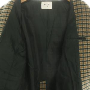 Ameri VINTAGE CHECK ECO WOOL BIG JACKET ジャケット テーラード ダブル チェック F 緑 グレー 茶