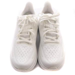 HOKA ONE ONE W CLIFTON 9スニーカー ロゴ 23.5cm 白 ホワイト