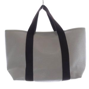 Hervé Chapelier スクエア型レザー トートバッグ べージュ ブラウン 604G