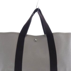 Hervé Chapelier スクエア型レザー トートバッグ べージュ ブラウン 604G