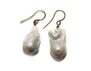 JIL SANDER ピアス バロックパール 淡水 ホワイト ゴールド色 J11VG0027 J12016