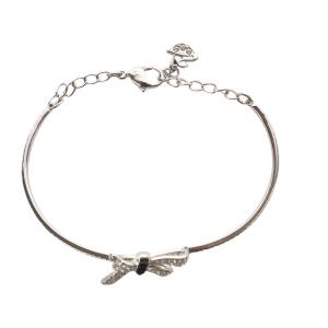 SWAROVSKI ブレスレット リボンモチーフ スワロフスキー ストーン シルバー色 /YO8