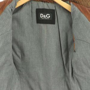 D&G レザー ジップアップ ジャケット ブルゾン アウター ニット切替 36 茶 ブラウン /MI OS