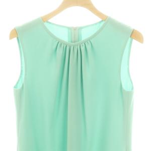 FOXEY NEW YORK フェアリーギャザーワンピース 膝丈 ノースリーブ 38 ミントグリーン 30738 /DO OS