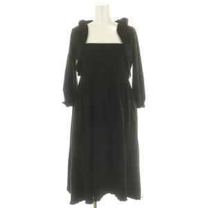 アンサンブル キャミワンピース ボレロパーカー セットアップ 膝丈 七分袖 XS 黒 ブラック /ES