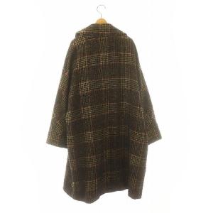 TICCA アルパカ混 チェック テントコート F ブラウン
