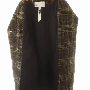 TICCA アルパカ混 チェック テントコート F ブラウン