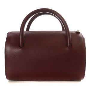 Cartier マストライン ハンドバッグ ミニ レザー ボルドー