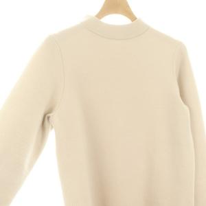 ANAYI 23AW ウールスムース袖フリル ワンピース 長袖 ひざ丈 ボトルネック 36 S グレイッシュベージュ