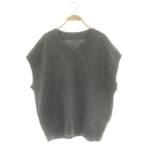 24SS COTTON WOOL KNIT VEST ニット ベスト Vネック プルオーバー グレー