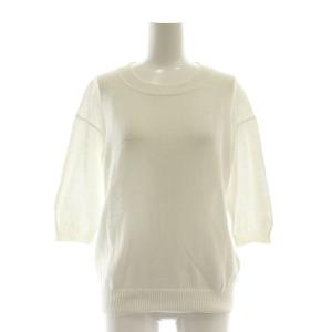 Short sleeve summer knit サマーニット 五分袖 白 ホワイト