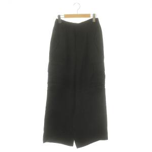 23SS Drape Satin Cargo Pants カーゴパンツ ワイドパンツ サテン イージー 38 黒 ブラック