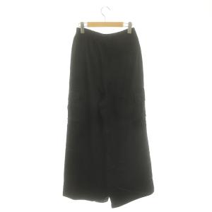 L'Appartement 23SS Drape Satin Cargo Pants カーゴパンツ ワイドパンツ サテン イージー 38 黒 ブラック