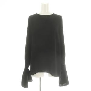 23AW Shirring Blouse ブラウス シャーリング プルオーバー 長袖 黒 ブラック