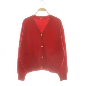 23AW GOLD BUTTON CARDIGAN ニット カーディガン Vネック 長袖 赤 レッド