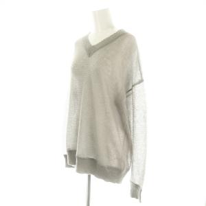 L'Appartement 23AW Sheer V/N Mohair Knit ニット セーター Vネック 長袖 グレー