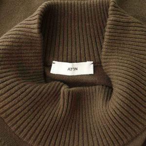 ATON ハイネックニット セーター 長袖 ウール 04 茶 ブラウン