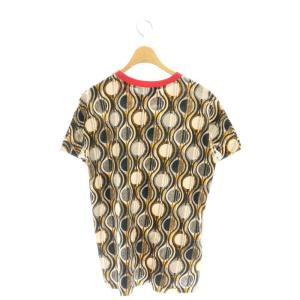 PRADA Tシャツ 総柄 カットソー 半袖 M 黒 ? 赤 /HK OS