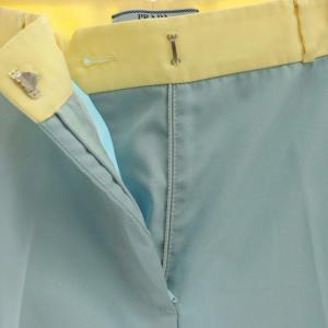 PRADA サイドライン パンツ テーパード ジッパーフライ 40S 水色 黄色 ライトブルー イエロー