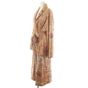 GUCCI ガウンコート 刺繍 シルク混 40 ピンク 523536