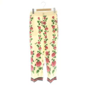 フラワーボタニカル パンツ 38 クリーム ピンク 499155
