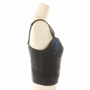 STELLA McCARTNEY ビスチェ ジャガード 花柄 40 黒 青 ブラック ブルー