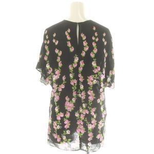 GUCCI 花柄 カットソー ブラウス シフォン 半袖 38 黒 ブラック マルチカラー 485449 /DF OS