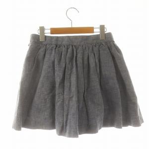 miumiu デニムスカート ミニ フレア ギャザー 40 青 ブルー