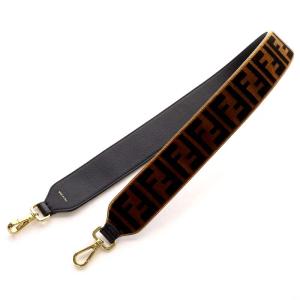 FENDI ショルダーストラップ ストラップユー ズッカ柄 ベロア ブラウン