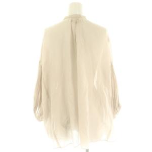 suzukitakayuki パフスリーブブラウス puff-sleeve blouse シャツ 九分袖 スタンドカラーフロントボタン コットン F ベージュ