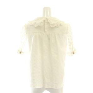 franche lippée ピュアブラウス 半袖 エンブロイダリーレース 花柄刺繍 M 白 ホワイト