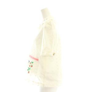 franche lippée ピュアブラウス 半袖 エンブロイダリーレース 花柄刺繍 M 白 ホワイト