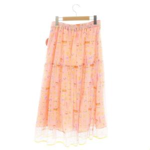 franche lippée ミニチュアコレクタースカート フレア ロング M ピンク マルチカラー