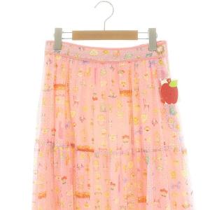 franche lippée ミニチュアコレクタースカート フレア ロング M ピンク マルチカラー