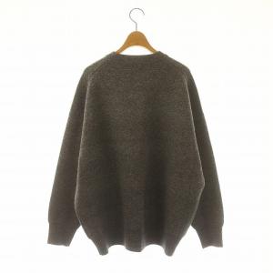 Spick&Span 24AW ダブルジャガードロゴニットプルオーバー セーター 長袖 グレー 黒 ブラック