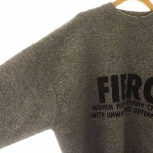 Spick&Span 24AW ダブルジャガードロゴニットプルオーバー セーター 長袖 グレー 黒 ブラック