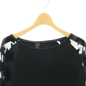 MIHARA YASUHIRO 袖デザイン スウェット カットソー 長袖 コットン 36 黒 ブラック /NR OS