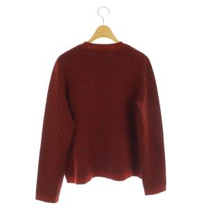 Salvatore Ferragamo ガンチーニ総柄 カーディガン M レッドブラウン