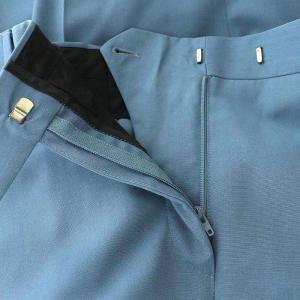 Salvatore Ferragamo 新ロゴ センタープレスパンツ スラックス スリムストレート 42 ブルーグレー /ES OS