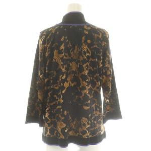 ESCADA 総柄 ジップアップ ニットジャケット ブルゾン 長袖 ウール F 黒 ブラック マルチカラー /YQ OS