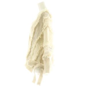 SNIDEL ファーライクレースニットカーディガン 長袖 サイドリボン F オフホワイト