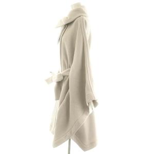 SNIDEL ミドルレングスポンチョコート ミドル丈 ウール ベルト付き F アイボリー