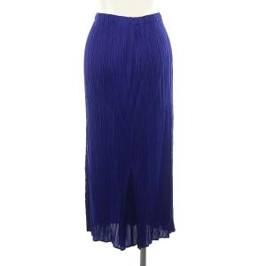 PLEATS PLEASE ISSEY MIYAKE タイトスカート ロング プリーツ 2 青 ブルー